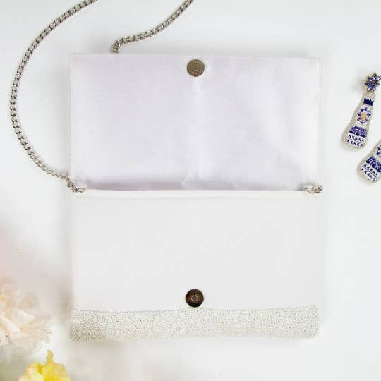 White Mrs Clutch Purse, Mrs Clutch Bag, Wedding Clutch Bag